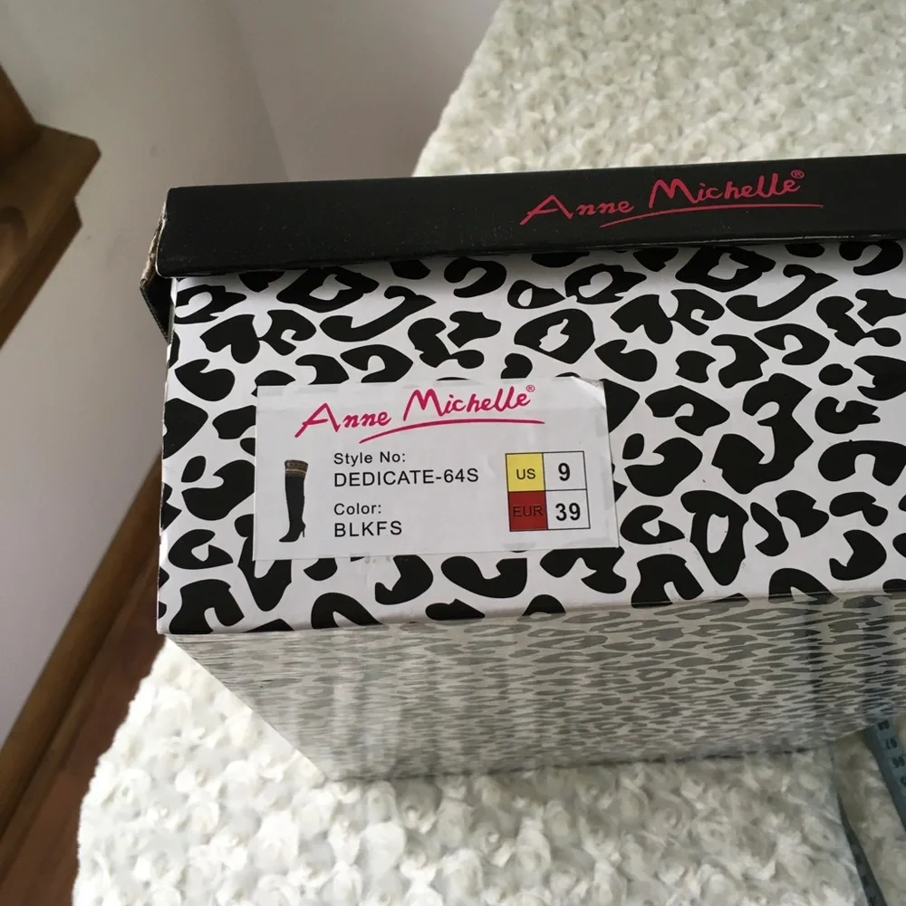 New Size 9 Anne Michelle Dedicate 64S Over the Knee Black Boots